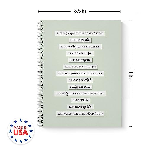 Gotcha Covered Notebooks Positive Self Talk Spiral Notebook / 8.5" x 11" Journal / 120 Wellness Tracking Pages/Durable Gloss Laminated Softcover/White Wire-o Spiral Binding/Made in the USA - style: Positive Self Talk