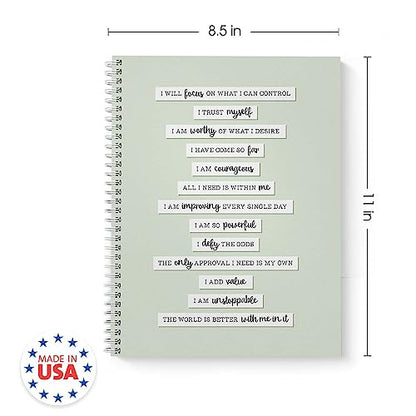 Gotcha Covered Notebooks Positive Self Talk Spiral Notebook / 8.5" x 11" Journal / 120 Wellness Tracking Pages/Durable Gloss Laminated Softcover/White Wire-o Spiral Binding/Made in the USA - style: Positive Self Talk