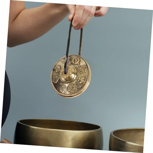 Delicate Copper Cymbals Bell for Yoga Meditation Handmade Religious Prop Lightweight Durable Instrument for Sound Therapy Mindfulness Practices