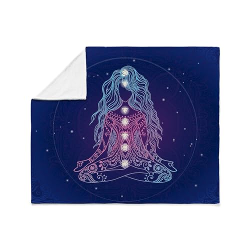 CafePress Yoga Girl Detailed Design Throw Blanket Super Soft Fleece Plush Throw Blanket, 60"x50"