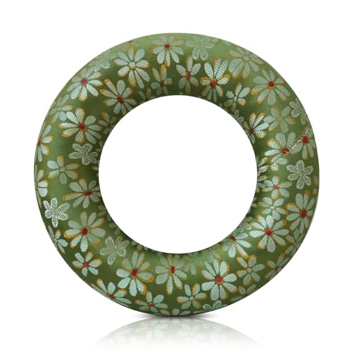 Singing Bowl Cushion for Tibetan Singing Bowls, Handmade Silk Brocade Round Cushion Pillow for Sound Healing and Crystal Sound Bowls Accessories(6.7 Inch,Green) - color: Green, size: 6.7 Inch