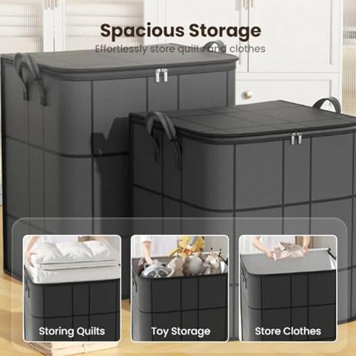 1 Pcs 180L Sturdy Oversized Storage Bag Organizer,Waterproof Non-Woven Moving Bags with Double Zippers & Reinforced Handles for Moving Supplies,Traveling,Clothes,Blankets