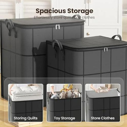 1 Pcs 180L Sturdy Oversized Storage Bag Organizer,Waterproof Non-Woven Moving Bags with Double Zippers & Reinforced Handles for Moving Supplies,Traveling,Clothes,Blankets