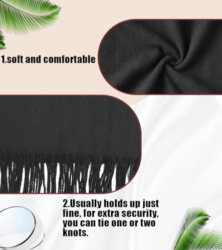 Winter Soft Long Scarf, Pashmina Shawls and Wraps, Warm Large Scarves for Men Women Evening Dress Wedding - color: Black