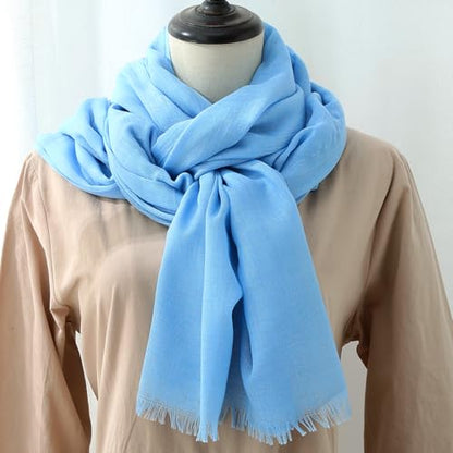Harewom Lightweight Gauze Linen Feeling Shawl Wraps for Women Beach Summer Scarf for Evening Wedding Dresses - color: Shawl Wraps - Light Blue