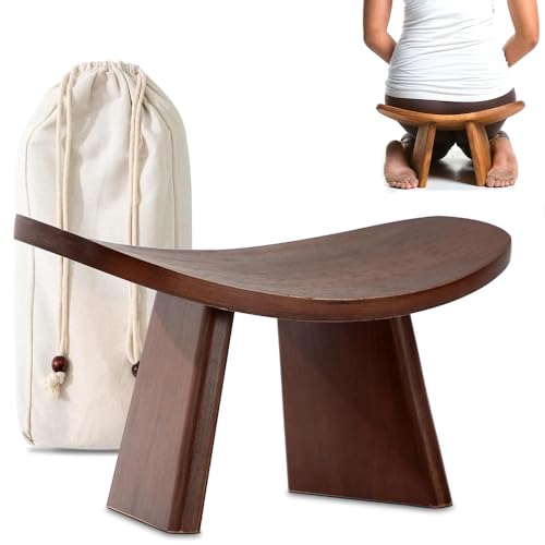 Meditation Bench, Wooden Kneeling Stool with Travel Bag, Portable Yoga Auxiliary Stool, Multifunctional Ergonomic Seat, Detachable Comfort Chair, for Yoga, Prayer, Meditation - size: Large