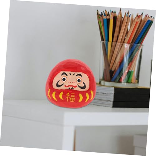 Unique Miniature Statue Decorative Wooden Bodhidharma Artistic Appeal Multifunctional Home Decor Retro Style