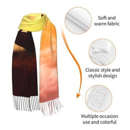 Yoga Meditation Scarf for Women Winter Warm Scarves, Cashmere Feel Tassel Fashion Scarfs, Pashmina Shawl and Wraps