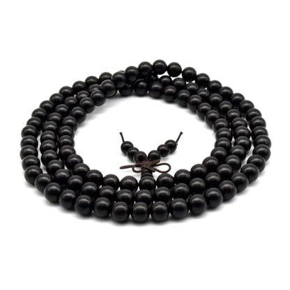 Zen Dear Unisex Natural Ebony Wood Buddhist Prayer Bead Necklace Bracelet Tibetan Prayer Mala Beaded Black - style: 08mm 108beads
