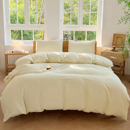 100% Washed Cotton Weighted Blanket Cover, Linen Feel Duvet Cover for Weighted Blanket 48"x72", Plain Simple Cotton Heavy Blanket Duvet Cover (Cream White, 48"x72") - color: Cream White (No Blanket), size: 48"x72"