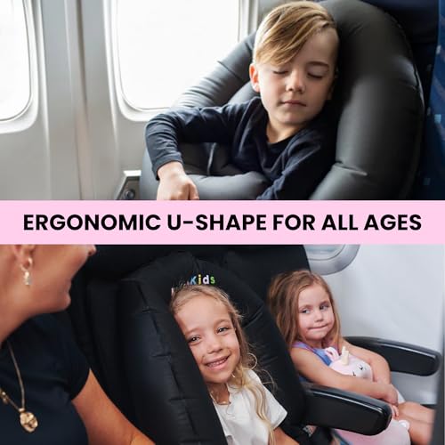 Kooshy Kids Premium Kooshy Kloud - Hand-Pumped Travel Pillow Nest - Inflatable Travel Pillow - Infant Kids Travel Cuddle Bed - Adult Back Support - Sleep on Planes - Approved All Airlines