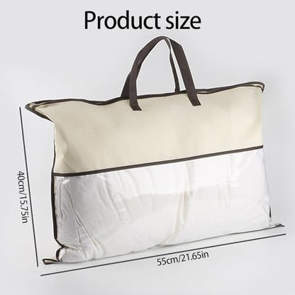 40x55cm Nonwoven Zippered Pillow Storage Bag with Handles Organizers for Bedding Clothes Travel Large Capacity Storage Bag