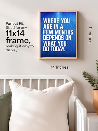 Motivational Wall Art Print, Where You Are In A Few Months Depends On What You Do Today Quote, Modern Inspirational Poster for Home Office, Daily Focus Reminder(Unframed, 11 x 14 inches) - color: Unframed, size: 14"L x 11"W