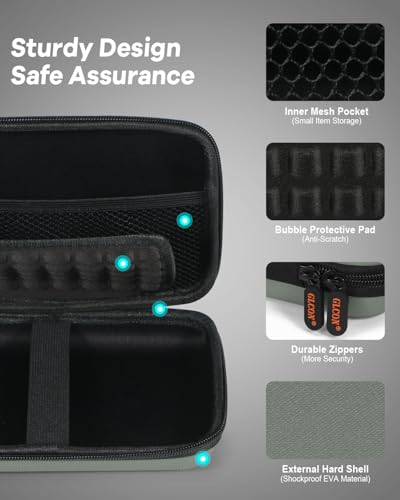 Gray-Green Hard Shell Carrying Case for External Hard Drive, Hard Disk, Power Bank, Charger, Cable, Cell Phone, Electronic Accessories - Larger Capacity Storage Pouch Shockproof Travel Case Bag - color: Gray-Green