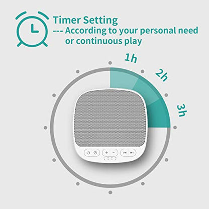 Magicteam Sleep Sound White Noise Machine with 40 Natural Soothing Sounds and Memory Function 32 Levels of Volume Powered by AC or USB and Sleep Timer Sound Therapy for Baby Kids Adults (B-White) - color: B-white
