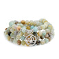 Lotus Flower Gifts Mala Beads 108 Healing Bracelet Necklace Meditation Accessories - style: Amazonite