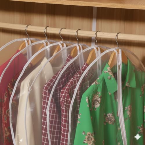 36” All Clear Garment Bags for Women Suit Bags - PEVA Waterproof Suit Cover with Zipper for,Hanging Clothes, Coats - Durable Dresser for Closet Storage, Dustproof & Moisture Resistant - 36”/12 Pack - size: 36" -12 Pack