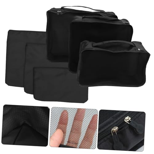 FOMIYES Closet Organizer Bag Set 6pcs Storage Bag Window Fabric Storage Bin for Blankets Clothes Luggage