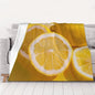 Yellow Lemon Prints Throw Blanket (320g Flannel) Anti-Pilling Warm Fuzzy Blankets for Bed Sofa Couch Travel 40x30 Inch - color: Yellow Lemon, size: 40x30 Inch