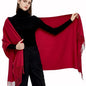 Pashmina Shawls and Wraps Scarfs for Women Wedding Party Winter Warm Long Solid Color - color: Maroon