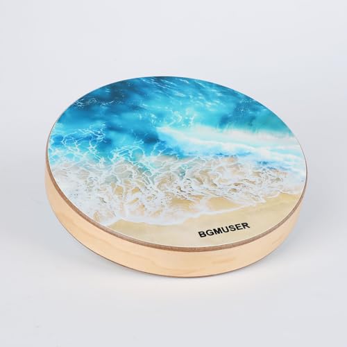 Ocean Wave Drum 7.1 inch Wooden Stream Water Drum Sound Healing Meditation Instrument for Yoga Chakra Relaxation Sound Bath Therapy - size: 7 inch