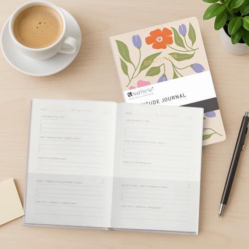 And Per Se Gratitude Journal – 5 Minute Daily Practice for Women with Prompts & Quotes – Undated Mindfulness & Happiness Notebook (Botanical Floral)