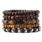 Gothic Bracelet Adjustable Punk Braided Leather Multilayer Grunge Set Bracelets Emo Metal Cuff Wrap Bangles Meaningful Gift - color: J-BZ-33