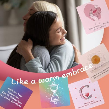 Havaro Daily Positive Affirmation Cards for Women – Mindfulness Cards – 50 Empowering Motivational Quotes for Confidence, Self-Love & Stress Relief | Premium Gift Box for Meditation & Journaling