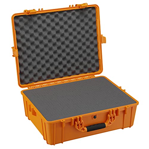 Condition 1 25" Large Waterproof Hard Case Model 839 with Foam, Portable Protective Storage Box for Travel, Hunting, Military, Tactical, Made in USA, 24.50"x 19.46"x8.41" Orange - color: Orange