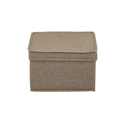 Household Essentials Medium Fabric Storage Bins with Lids, Latte, Set of 2