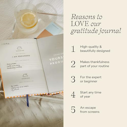 Papier Gratitude Attitude Journal - Pink Hardcover | Daily Prompts, Morning & Evening Manifestation & CheckIn | Undated Planner | For Affirmation, Reflection, Mindfulness & Meditation | Self Care Gift