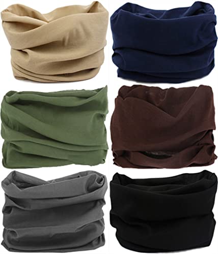 Headband Neck Gaiter Head Wrap Headwear Face Mask Magic Scarf Bandana for Men and Women - color: 6pc.solid Color Series.2