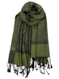 Pashmina Shawl Wrap for Women Soft Lightweight Multi-Purpose Scarf for Weddings, Parties & Casual Wear - color: Jacquard Dark Green - Pl1832