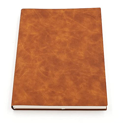 Large Thick Journal Notebook, Blank Papers, A4 8.4x11.4 inches, 416 Pages, Soft Faux Leather Cover Sketchbook for Writing Drawing (Brown, Plain) - color: Brown, Plain, 416Pages