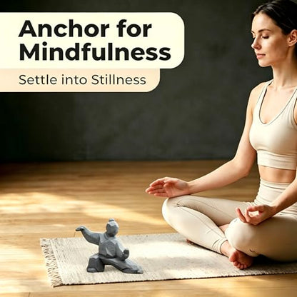 Stone Statue Decor for Home: 4.3" Tai Chi Sculpture Feng Shui Gift for Meditation Zen– Handcrafted Figurine Decoration for Desk Bookshelf Fish Tank (B Style)