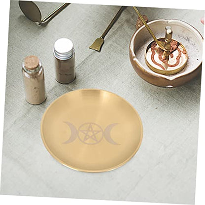 Cabilock 2pcs Altar Plate for Candle Holders Tarot Ceremony Tray Unique Patterns for Spiritual Offerings and Home Decor Elegant Candle Tray for Rituals and Decoration
