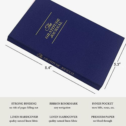 The Gratitude Journal - for More Mindfulness, Happiness, Positive Vibes, Affirmations, Productivity, and Self Reflection -Undated Daily Journal - color: Royal Blue