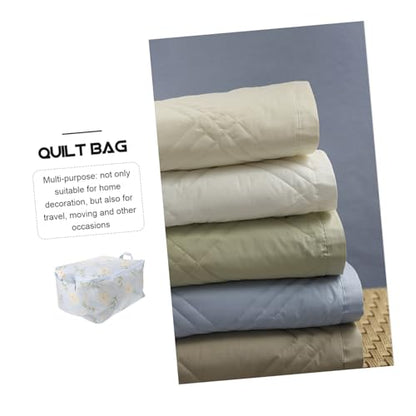 Multipurpose Storage Bag Quilt Storage Bag for Bedroom Clothes Organizer Cotton Material Easy to Carry Handles Wide Application for Luggage and Clothing