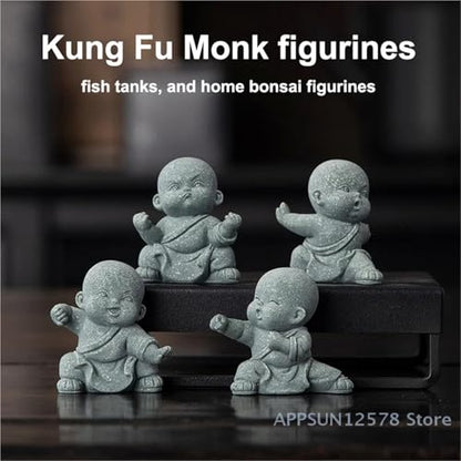 Buddha Statue, Mini Buddhist Monk, Kung Fu Monk, Zen Garden Decoration, Meditation, Home Aquarium Decoration(A7)
