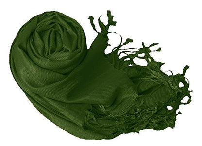 Peach Couture Women’s Pashmina Shawl Wrap – Warm Long Large Scarf for Evening Dress, Bridesmaid, Wedding & Bridal Wear - color: Forest Green