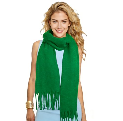 Winter Soft Long Scarf, Pashmina Shawls and Wraps, Warm Large Scarves for Men Women Evening Dress Wedding - color: Green