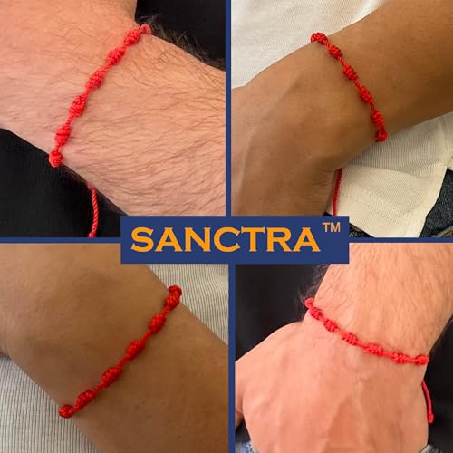 Red String Bracelet, Protection, Luck and Love, Handmade in the Holy Land, Hindu, Buddhist and East Asian Faith Symbol, Evil Eye Strand for Men and Women, Spiritual and Adjustable Bracelet, with CoA - style: Red String Bracelet - 7 Knots
