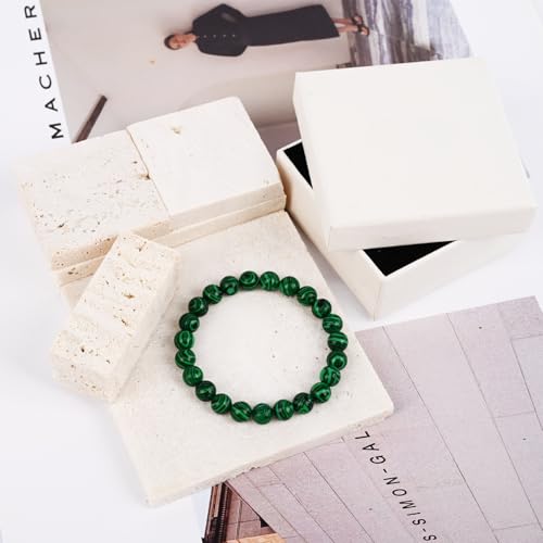 Natural Energy Healing Stone Charm Bracelet 8mm Natural Energy Healing Lava Rock Bracelet - Unisex - color: ZLY-Malachite
