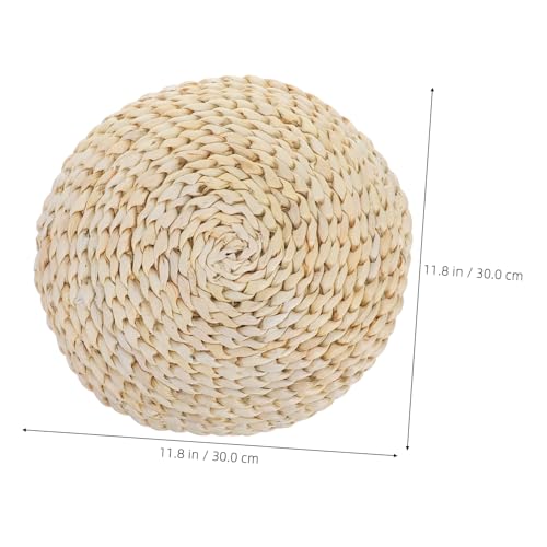VALICLUD 1pc Space Cotton Round Straw Braid Cushion Yoga Mat Meditation Seat Hand-Woven