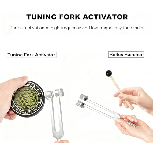 Tuning Forks for Healing Set–128Hz, 136.1Hz, 256Hz, 384Hz. Chakra Sound Healing Instrument for Meditation,Yoga, Reiki Energy,Perfect Mother's Day & Birthday Gifts for Women
