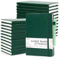 feela 24 Pack Journal Notebook for Work, Business Notebook Bulk Hardcover Lined Writing Journal with Pen Holder for Men Women Note Taking, with 24 Black Pens, 120 GSM, 5.1”x8.3”, A5, Dark Green - color: 24 Pack dark green