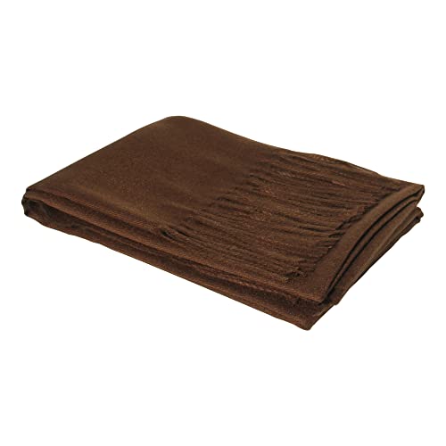 Ocomfly 100% Pashmina Scarf for Women - Premium Womens Scarves - Gift Boxed - Shawls or Wraps - Ultra Soft and Warm - color: Cocoa Brown