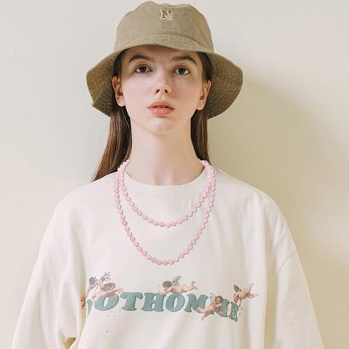 Beaded Necklace Hand Knotted for Woman - color: Rose Quartz 1