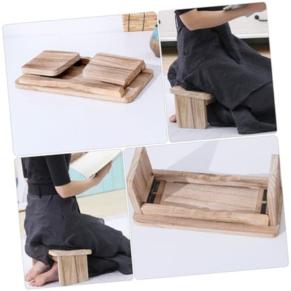 Toyvian Meditation Bench Wooden Stool Non-Slip Folding Buddhist Kneeler for Home Use Lightweight Durable Design for Prayer and Relaxation Strong Load-Bearing Convenient Storage