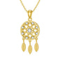 14K Gold Dream Catcher Necklace for Women, Dainty Tree of Life Necklace Birthday Gifts for Girlfriend Wife Mom Her 16+1+1 inch - color: Dream Catcher-Style 2